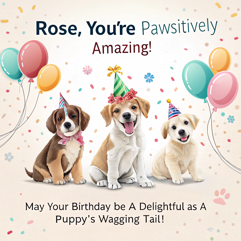 Puppies, and Birthday Card