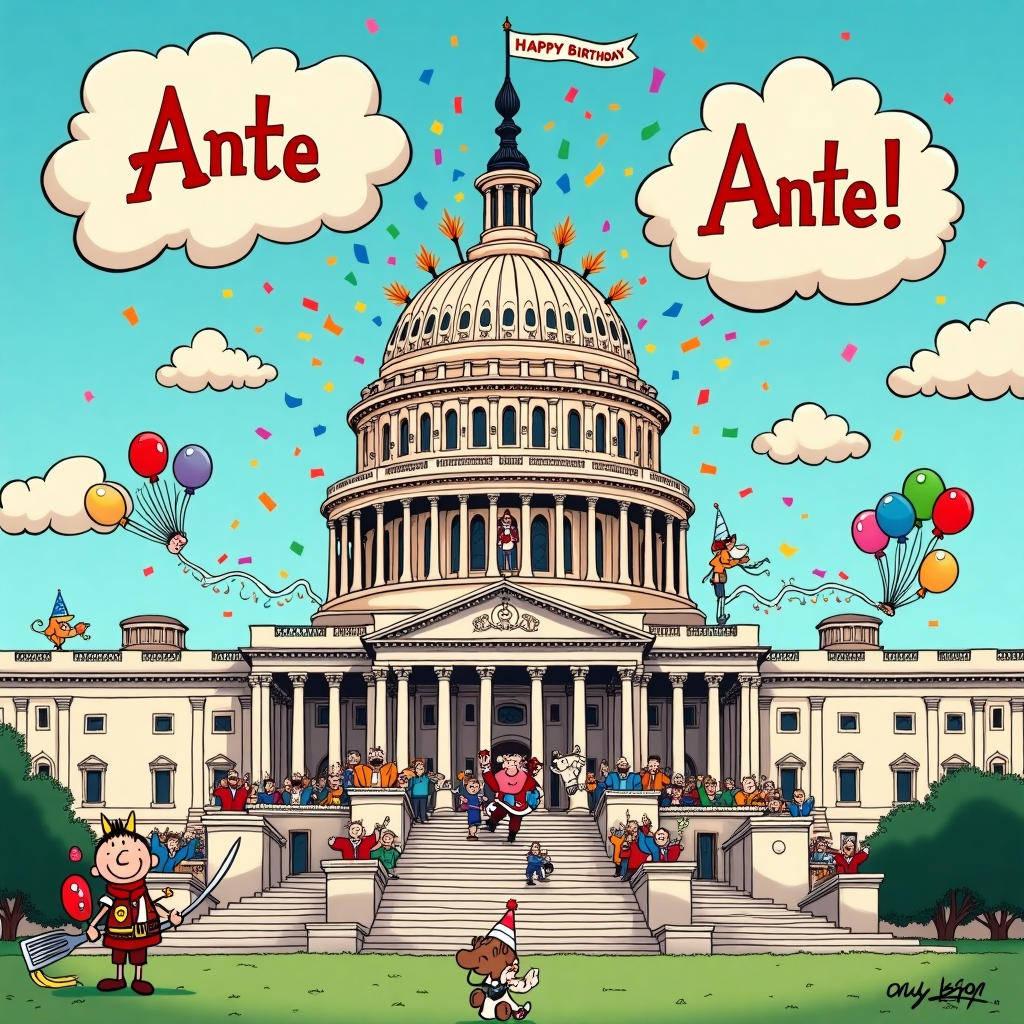 Storming capitol hill with a birthday cake Birthday Card