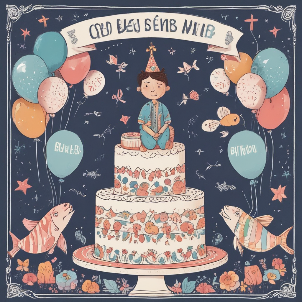 Illustration Cute, Imagine a tender birthday celebration with a Christian theme at its core. In the frame's front, there's an elegantly adorned cake carrying the inscription 'God Bless You'. Floating above it are balloons decorated with crosses and fish emblematic of Christian faith. On one side of the cake, there's a South Asian boy fervently blowing out candles. On the other side, stands a friendly male figure with broad hands extended, as though bestowing a blessing. He wears a white robe and showcases a comforting smile. A subtle heavenly light permeates the backdrop, implying a divine presence.
Generated with these themes: God, Jesus and christian.
Made with ❤️ by AI.