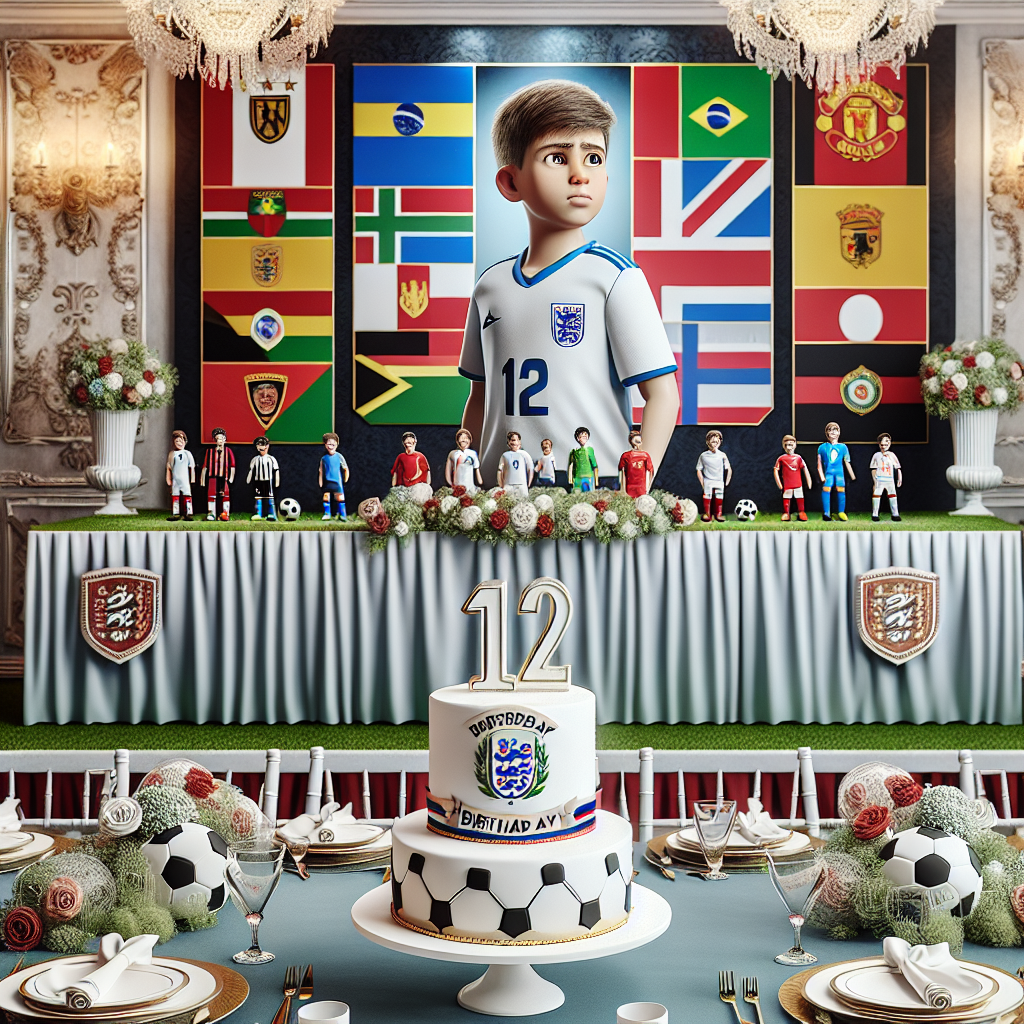 This is a solemn, realistic-themed 12th birthday celebration taking place in a decorous room that manifests the spirit of football. A banner, inspired by international football associations, hangs behind a banquet table. The most prominent feature of this table is a cake which is embellished with a tiny figurine of a boy dressed in football attire. Each table decor includes a tasteful centerpiece comprised of a football. The celebratee, standing out in the crowd, is attired in a personalized jersey bearing the number 12.
Generated with these themes: 12th , Football, FIFA, and Boy.
Made with ❤️ by AI.