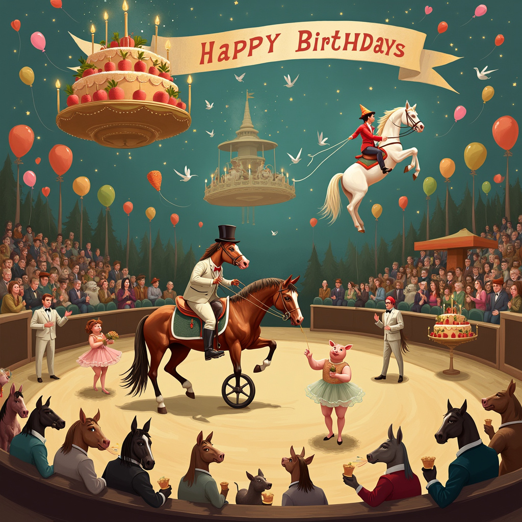 Dressage, and Horses Birthday Card