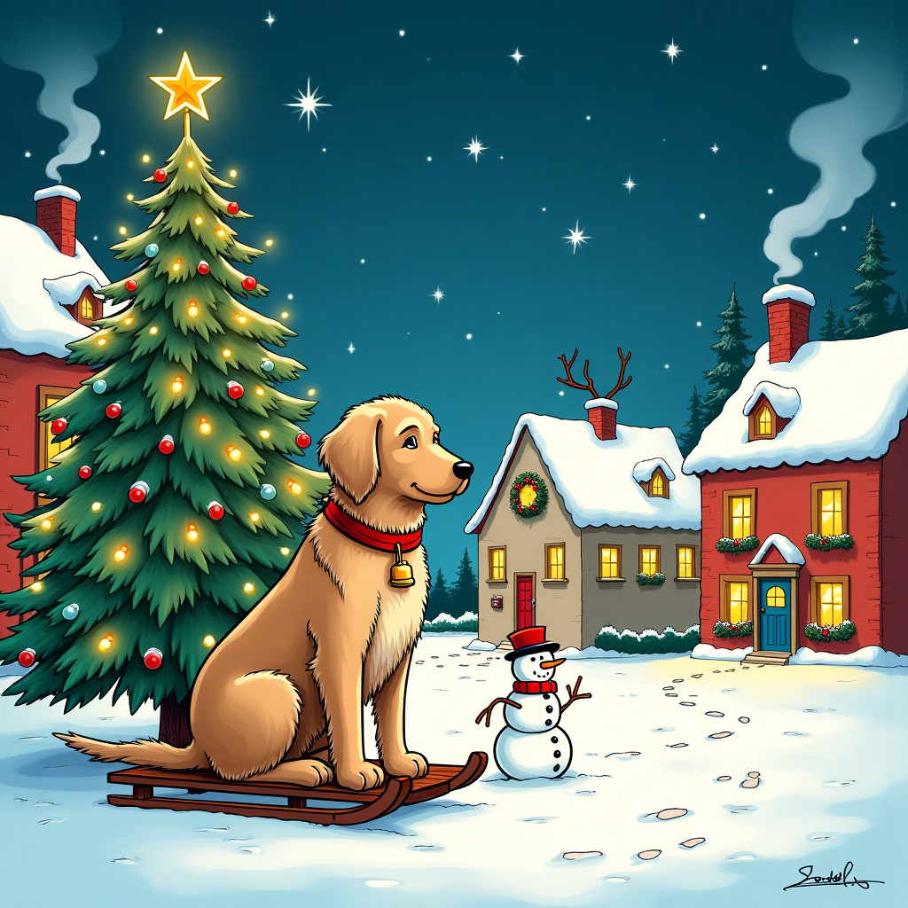 Dog Christmas Card