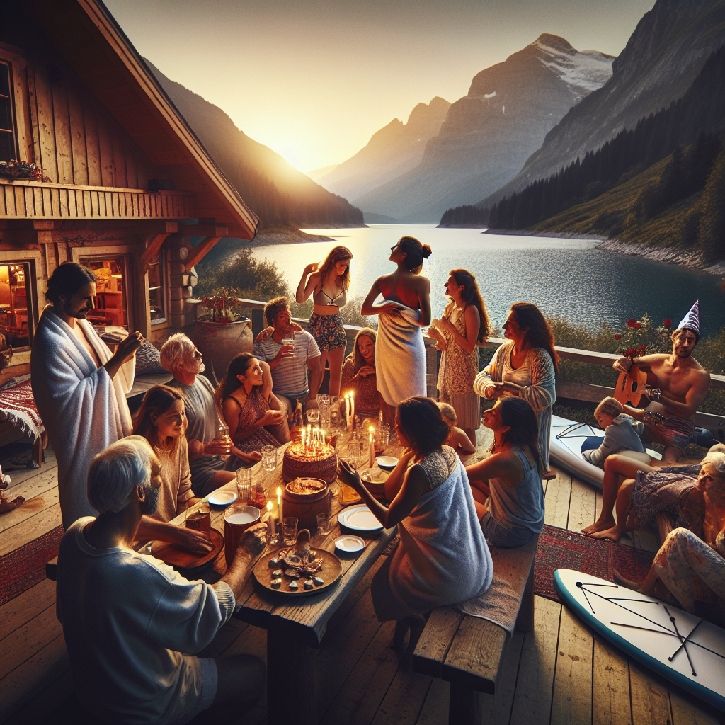 Imagine a tight-knit family of diverse ethnic backgrounds, gathered together in a quaint mountain cabin to celebrate a birthday. The heart of the celebration is the individual of the hour, a Middle-Eastern woman, who after a day filled with paddleboarding accidents and laughter amidst the stunning mountain vistas, finds herself swaddled in a towel. She's welcomed by the familial warmth and the comfort of her beloved beverage. The cabin reverberates with the sound of laughter as stories from the day's adventures mix with the clinking of glasses. Dusk sets in, bathing the birthday jubilation in a warm alpenglow, a commemoration of yet another year lived, tightly held in nature's warm embrace.
Generated with these themes: Paddle boarding, Mountains, Alcohol, Family, and Outdoors.
Made with ❤️ by AI.