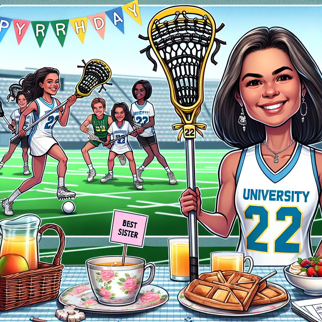 Happy Birthday Jasmine, Lacrosse , Cambridge, Varsity captain, Sporty, 22 years old, Best sister, Dark hair, Newspaper puzzles, and Brunch Birthday Card