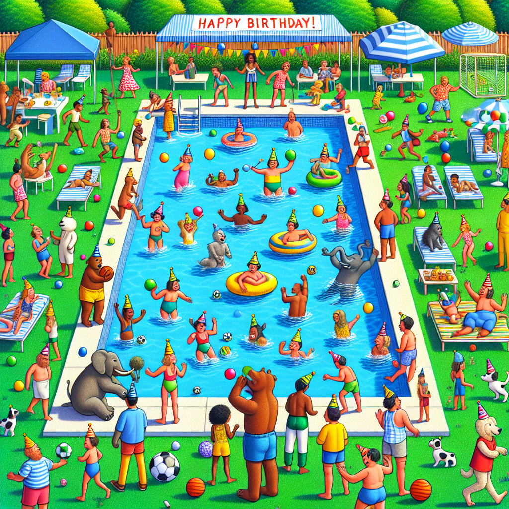 Swimming, and Football Birthday Card