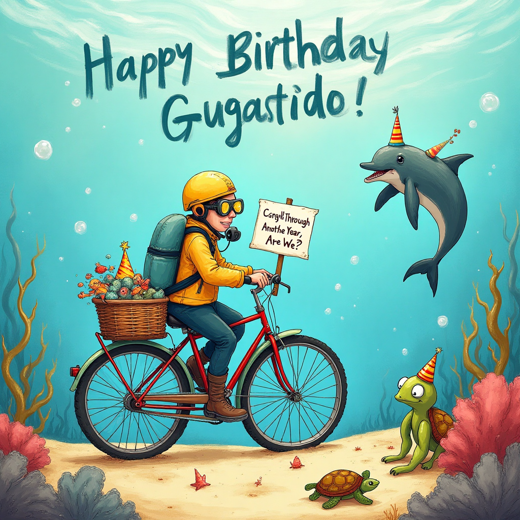 Scuba diving, Biking, and Birthday Card