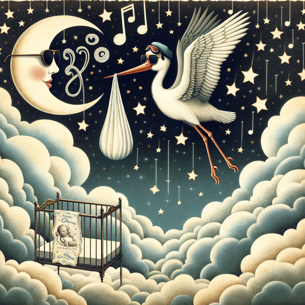 A dreamlike and surreal illustration that incorporates whimsical elements to celebrate a new baby's arrival, with subtle homages to a famous pop star. Visualize a lullaby landscape composed of floating musical notes and capricious clouds, wherein a stork wearing aviator sunglasses delivers the infant to a crib which is framed by a crescent moon. Stars speckle the backdrop with the iconic slogan 'Choose Life' inscribed, and a soft murmur of 'Freedom' blending into the night sky, signifying hope and new beginnings. This image serves as a tribute to the enduring legacy of these timeless pop sentiments.
Generated with these themes: George Michael.
Made with ❤️ by AI.