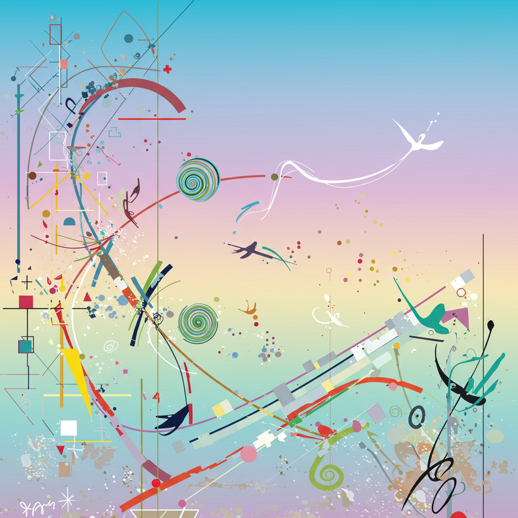 **Front Cover Design Description for Mother's Day Card:**

Imagine a vibrant, abstract landscape teeming with a symphony of shapes, colors, and forms that capture the essence of traveling and wellness without depicting a direct mother figure.

**Background:**
The backdrop is a serene gradient of pastel blues and purples, reminiscent of an endless horizon or the gentle blending of a sunrise on the verge of a new journey, reminiscent of Rothko's subtle color transitions. 

**Central Elements:**
1. **Geometric Travel Pathways:** Inspired by Mondrian's linear style, incorporate a network of bold, intersecting lines and squares in primary colors (red, yellow, and blue) across the canvas. These represent diverse travel paths and destinations, forming a visual map that alludes to adventures and explorations. 

2. **Wellness Orbs:** Scattered amidst the geometric patterns are a series of swirling, organic orbs inspired by Kandinsky's playful shapes, painted in soothing greens, calming lavenders, and refreshing turquoises. Each orb is filled with rhythmic, curving lines that echo the fluidity of water or gentle breezes—symbols of wellness and rejuvenation.

3. **Dynamic Flight Trails:** Incorporate Pollock-esque splatters and drips of white and silver, which arc and weave across the card, symbolizing the flight trails of travel—dynamic, free, and unbound. 

4. **Abstract Luggage Forms:** Utilize de Kooning’s fluid abstraction to create amorphous shapes in earthy tones (like rust, ochre, and sienna), hinting at travel luggage or backpacks, blending seamlessly into the background yet distinctly identifiable upon closer look.

**Foreground Details:**
- **Miro-inspired Icons:** Tiny star-like motifs and abstract bird forms, painted in bold blacks and whites, float across the scene, suggesting a constellation of travel dreams and the freedom of wellness pursuits.

- **Twombly-like Scribbles:** Integrate fine, looping scribbles in gold and soft pastel shades that spiral around key elements, adding texture and a sense of motion, as if thoughts and plans are joyously dancing across the scene.

The overall composition is one of harmonious chaos, where each element is a celebration of shapes and colors, coming together to symbolize a Mother's Day dedicated to the spirit of exploration and the serenity of well-being, devoid of literal representation but rich in symbolic interpretation.
Generated with these themes: Traveling, and Wellness.
Made with ❤️ by AI.
