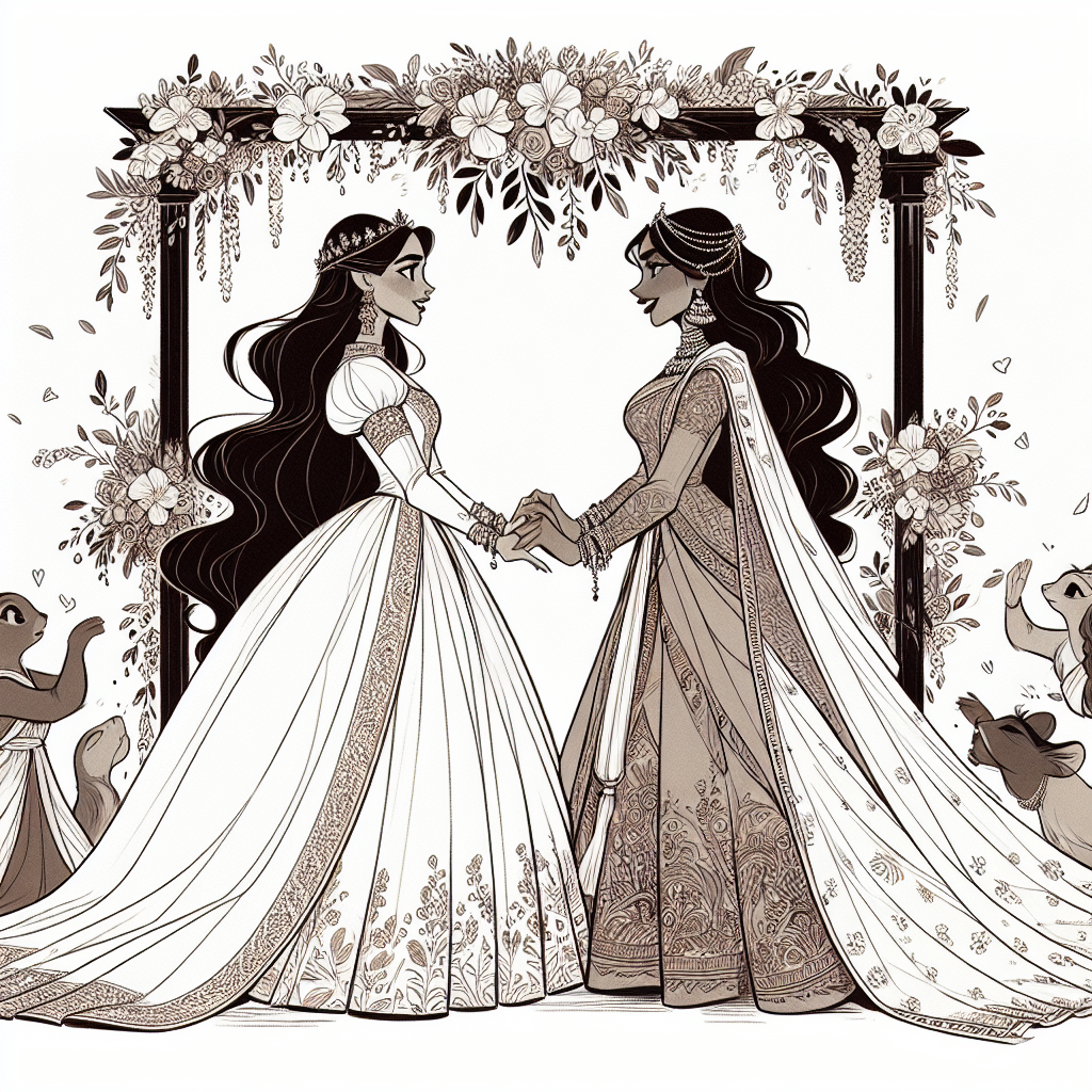 Lesbian Disney Wedding Card