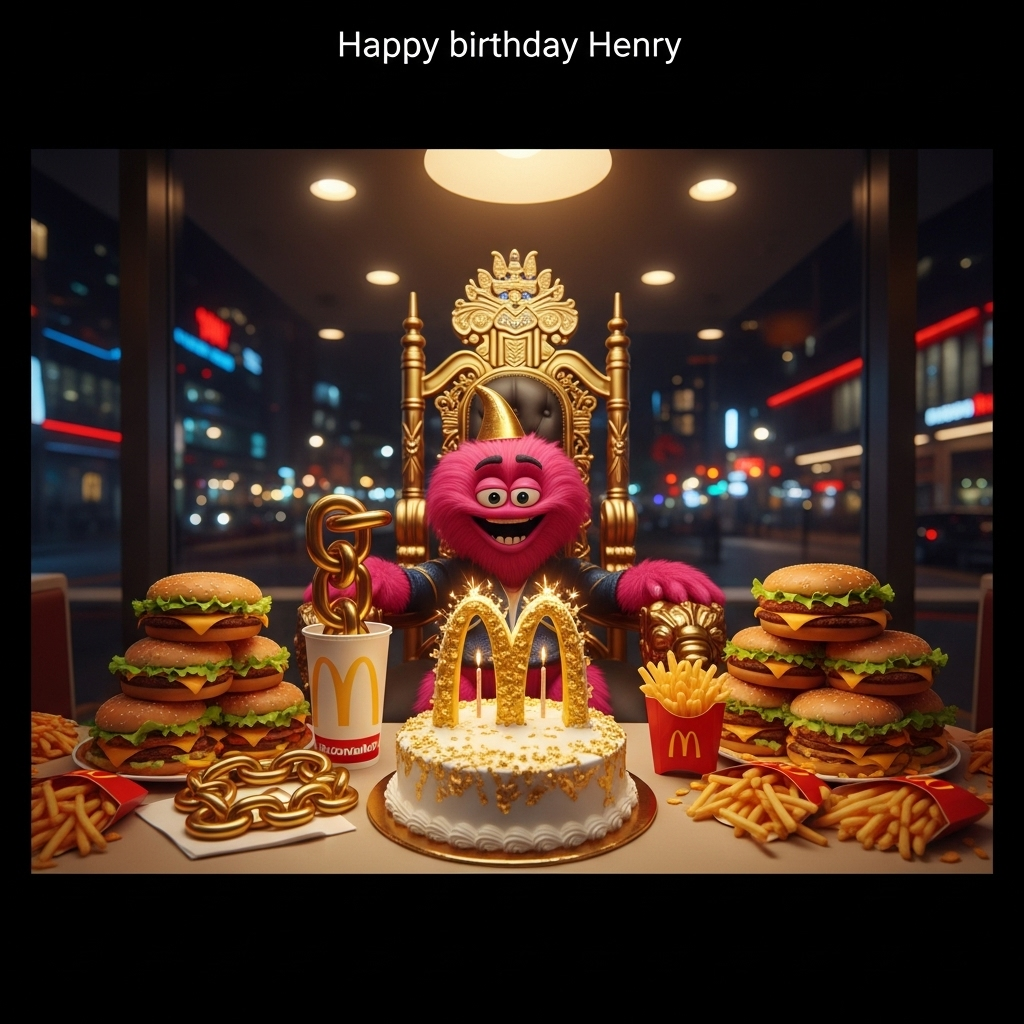 McDonald's, bling, labubu, and Birthday Card