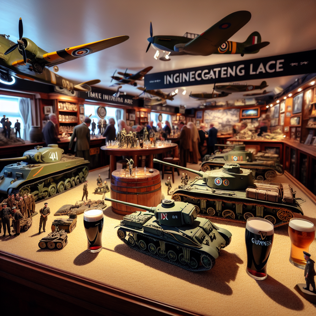 Imagine a snug gathering place, created with meticulous attention to details to recreate the atmosphere of the 1940s, in celebration of a significant 10th anniversary. On display are miniatures of tanks and planes, reminiscent of the World War II period, artistically placed around the room as a tribute to a poignant historical era. The pulsating rhythms of mid-century rockabilly songs pervade the space, sparking a lively mood among the diverse mix of guests. Simultaneously, the robust, rich taste of a dark stout beer reminiscent of Guinness is freely shared, enhancing the nostalgic theme of the party, culminating in a marking of a decade of affectionate union.
Generated with these themes: Ww2 German tanks, Ww2 aeroplanes, 1950s rockabilly music, 1940s, Guinness, and 10th Anniversary.
Made with ❤️ by AI.