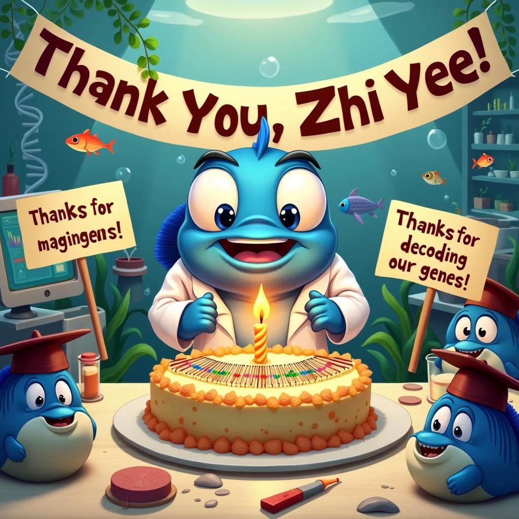Bioinformatics, Fish, and Genomes Thank-you Card