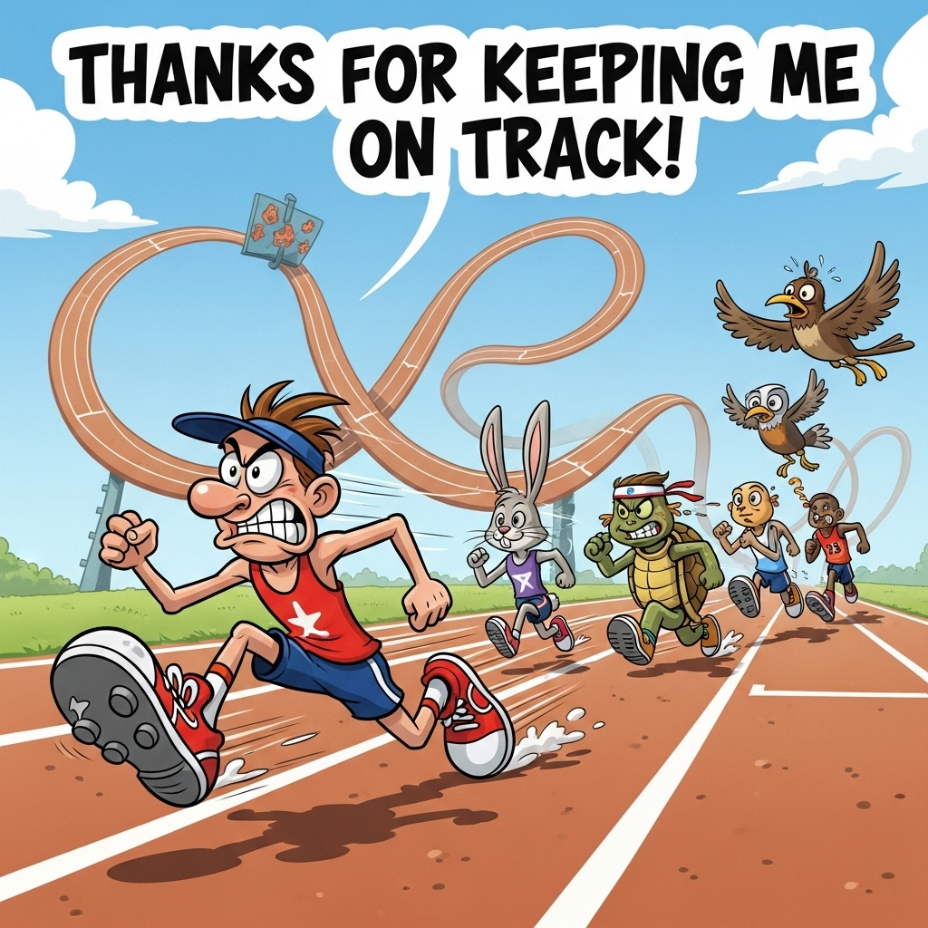 Cross country running, and Thank-you Card