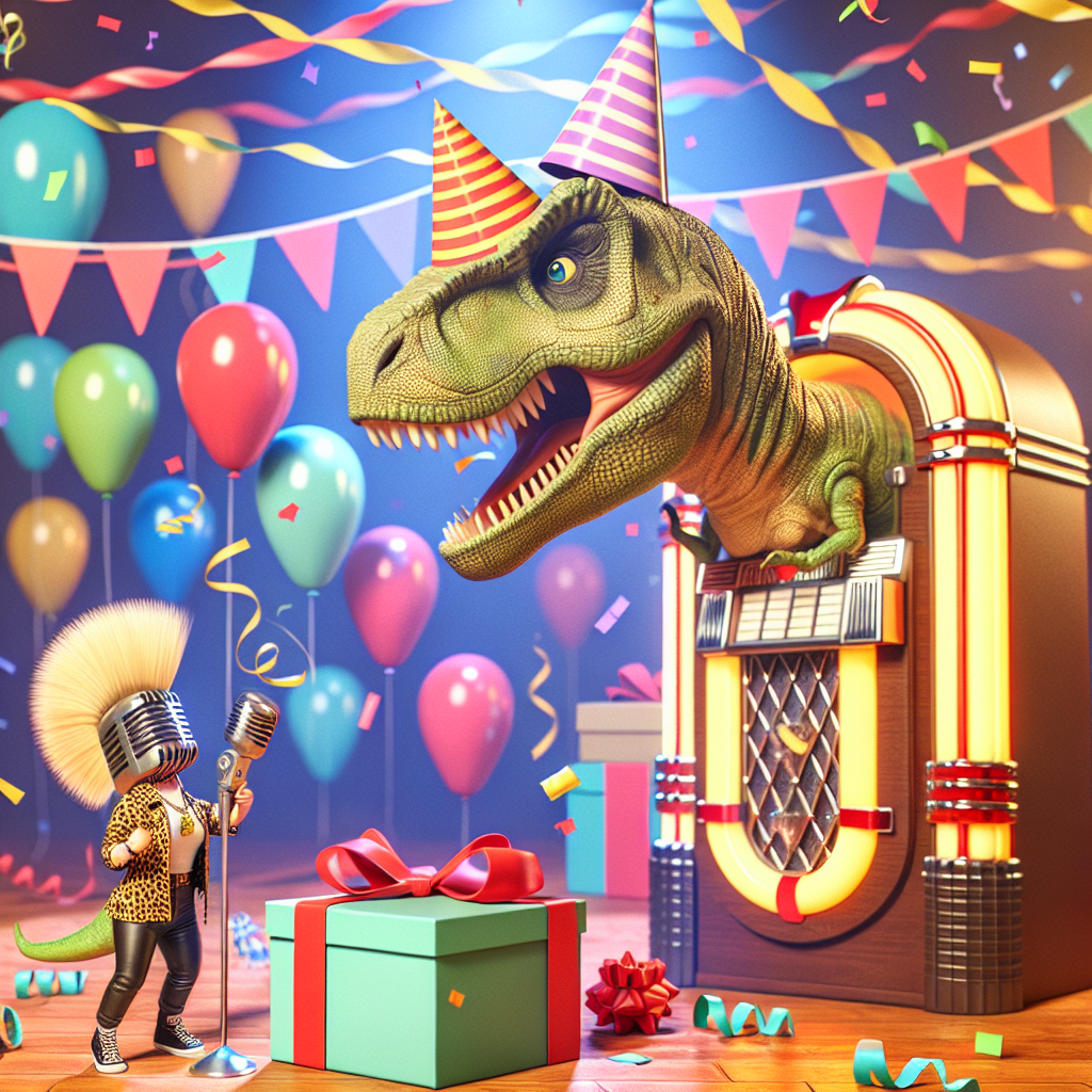 T-rex, and Taylor swift Birthday Card