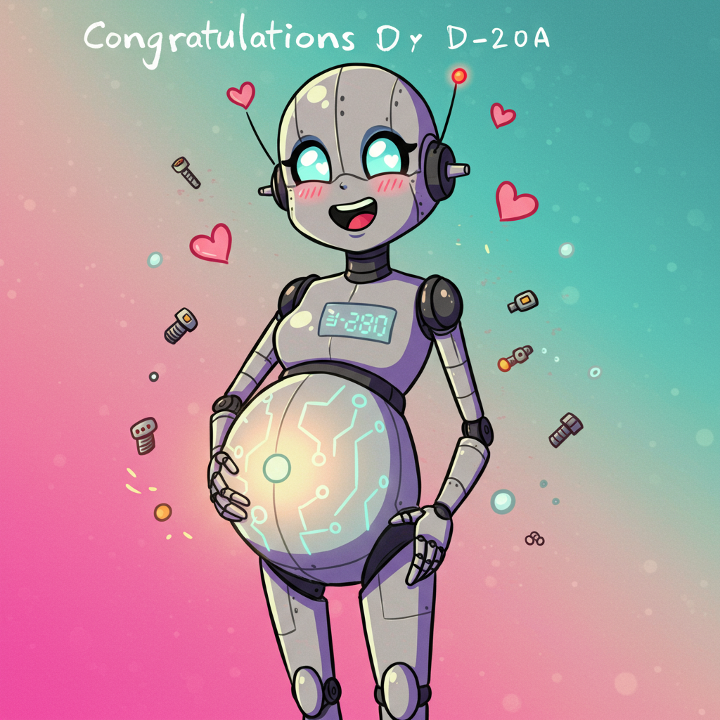 Robot women, D-20A, , and New-baby Card