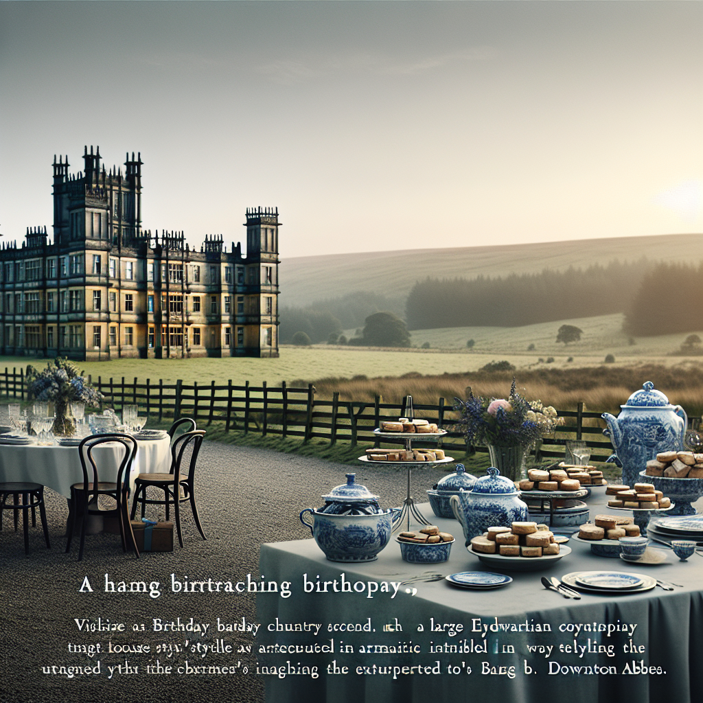 Visualize a charming birthday scene set in a dystopian theme, with the calm moors stretching out as a backdrop. Incorporate architectural elements similar to those of a large Edwardian country house, styled in a way that's untouched by the dystopia, as a reference to Downton Abbey. Arrange tables filled with blue and white pottery brimming with freshly baked biscuits, a touch that emphasizes the theme's baking influence. The tranquil natural landscape juxtaposed against the subtle dystopian nuances generates an exceptional and enthralling ambiance, concluded with the fading, serene light of sunset.
Generated with these themes: Downton abbey, Dystopia, Moors, Sunset, Biscuits, Baking, and Blue and white pottery.
Made with ❤️ by AI.