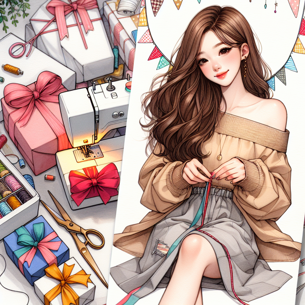 A stylish Asian teenage girl with brown hair that cascades in loose waves is depicted in the midst of creating handmade bunting. She is ensconced with colourful presents that enhance the ambiance of a birthday. Wearing casual yet chic clothing, her peaceful focus on the sewing project is evident, reflecting both her carefree attitude and the personalized touch she's bringing to the festivities.
Generated with these themes: Cool teenage girl with brown hair sewing bunting + presents.
Made with ❤️ by AI.