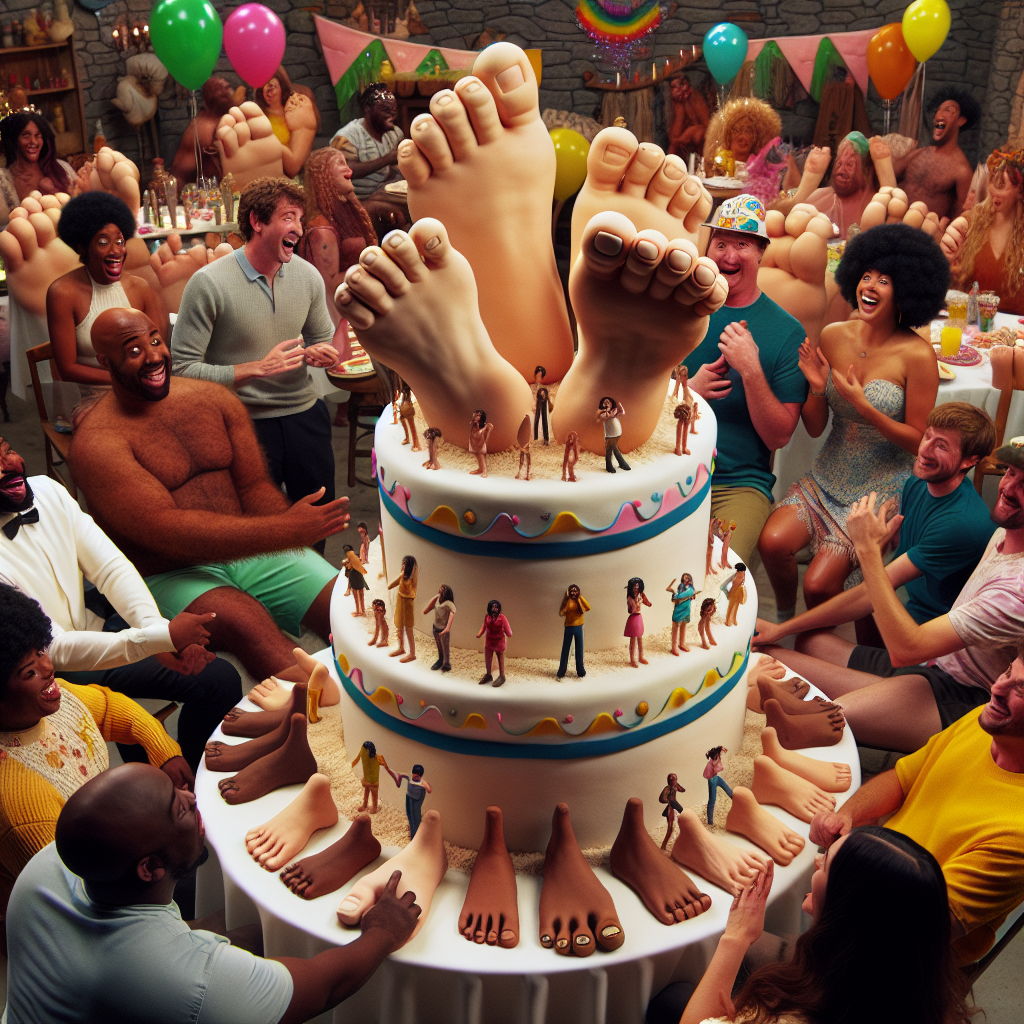 A lively animated birthday party is in full swing, all the decorations creatively focusing on themes of companionship and feet. At the heart of the merriment stands a fantastical cake, decorated with sugary sculptures looking like toes and figures of best friends hooked elbow to elbow. In one part of the scene, the birthday person's closest confidant is wearing comically large feet costumes, eliciting laughter and giggles from the diversified group of attendees, who are of various genders and descents including Caucasian, Hispanic, Black, Middle-Eastern, and South Asian. They all engage in animated, foot-centered party games, adding to the overall humor and enjoyment.
Generated with these themes: Bestie, and Feet.
Made with ❤️ by AI.