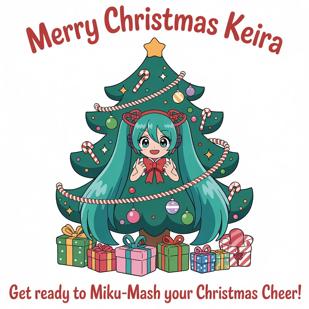 Hatsume miku Christmas tree candy, and Christmas Card