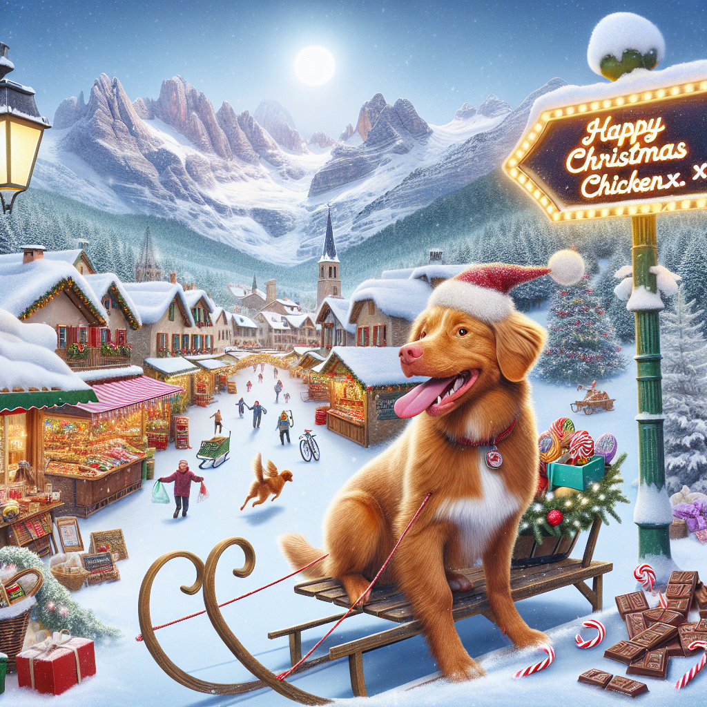 Nova Scotia duck tolling retriever, Spain, Chocolate, Provence, and Hiking Christmas Card