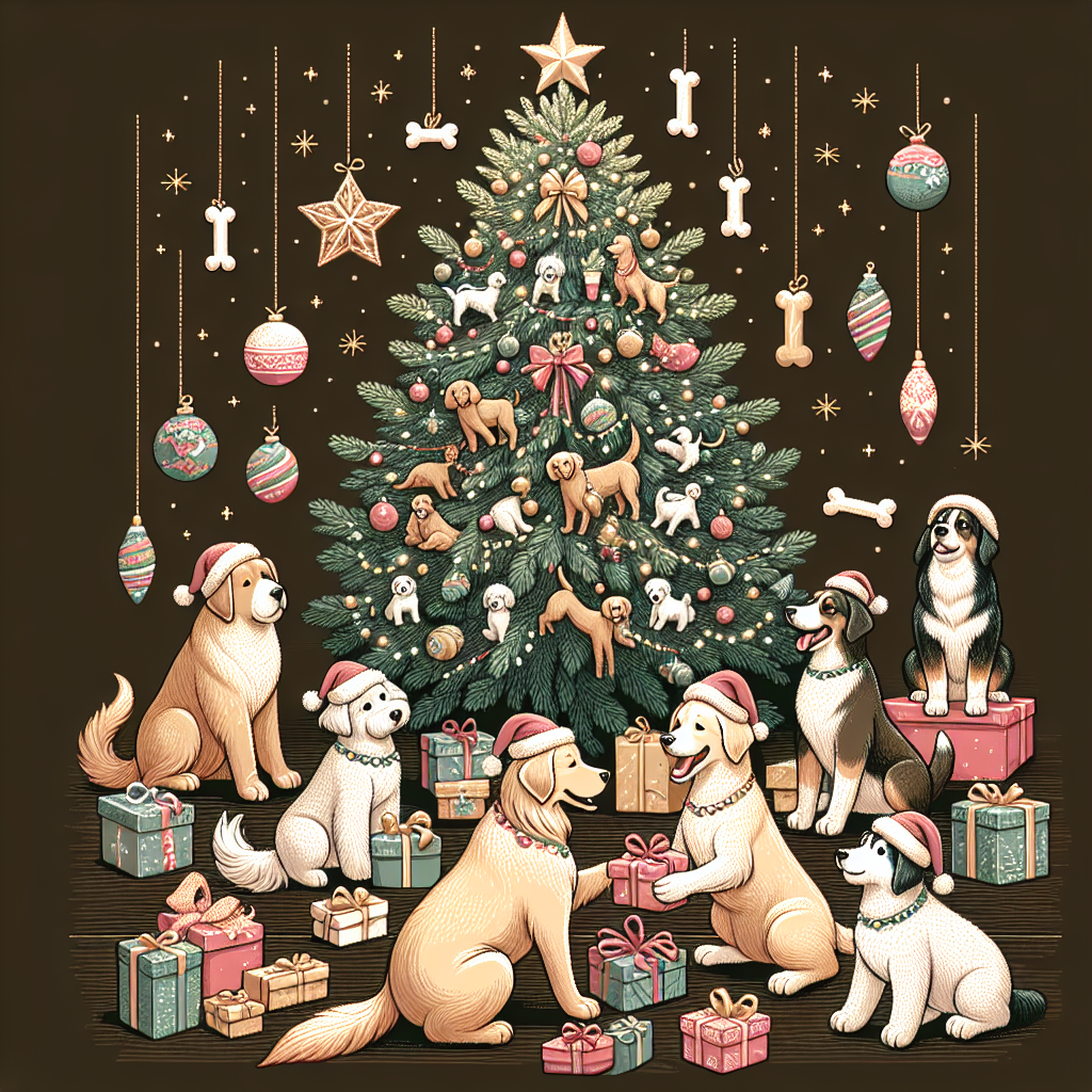 Vector image of a warm Christmas ambiance where various breeds of dogs are exchanging gifts under a magnificent Christmas tree adorned with canine-themed decorations.
Generated with these interests: Dogs, Presents, and Tree.
Made with ❤️ by AI.