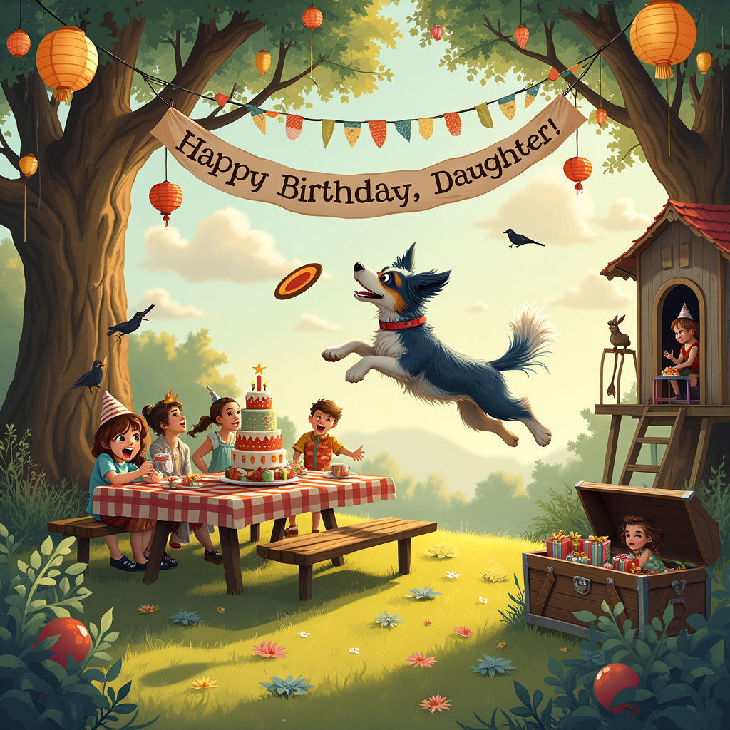 Blue merel aussie birthday card for daughter Birthday Card