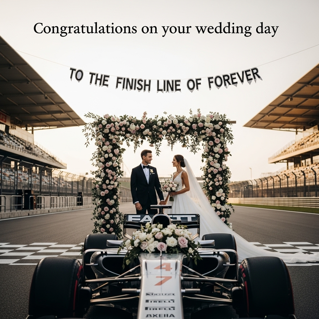 Formula 1 , Cars, and Wedding Card