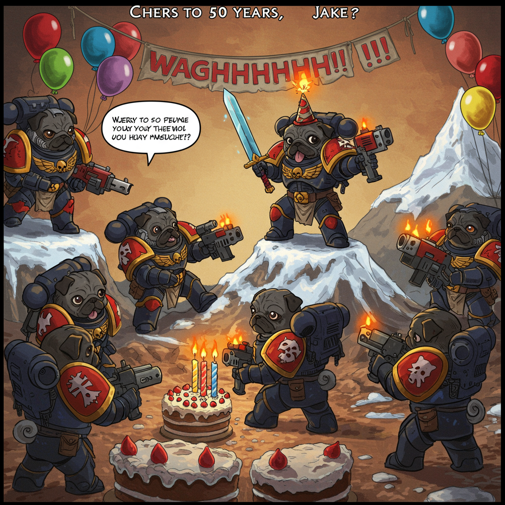 Warhammer, Blood Angels, Black pugs, and Birthday Card