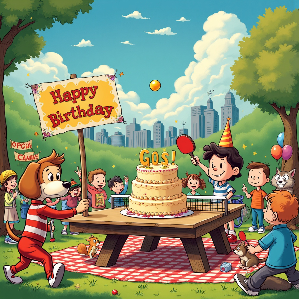 Tabletennis Birthday Card