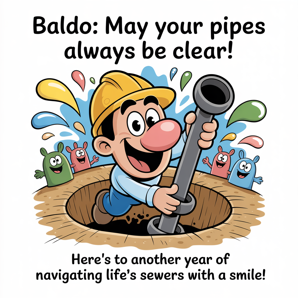Sewer and water work, laborer laying pipe in trench, and Birthday Card