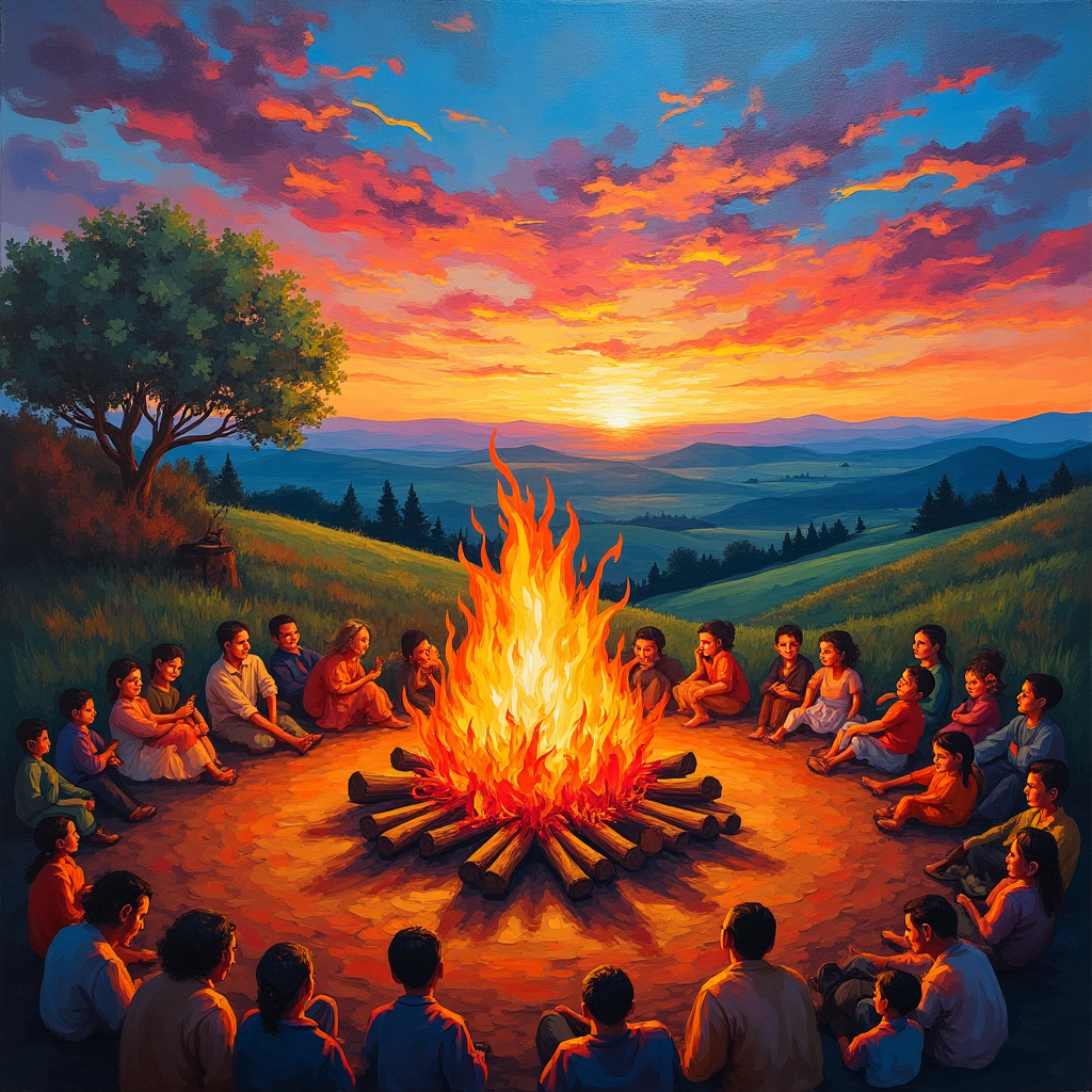 Farm life, Sweeping ranchland, Family gatherings, Campfires, Grandchildren, and Birthday Card