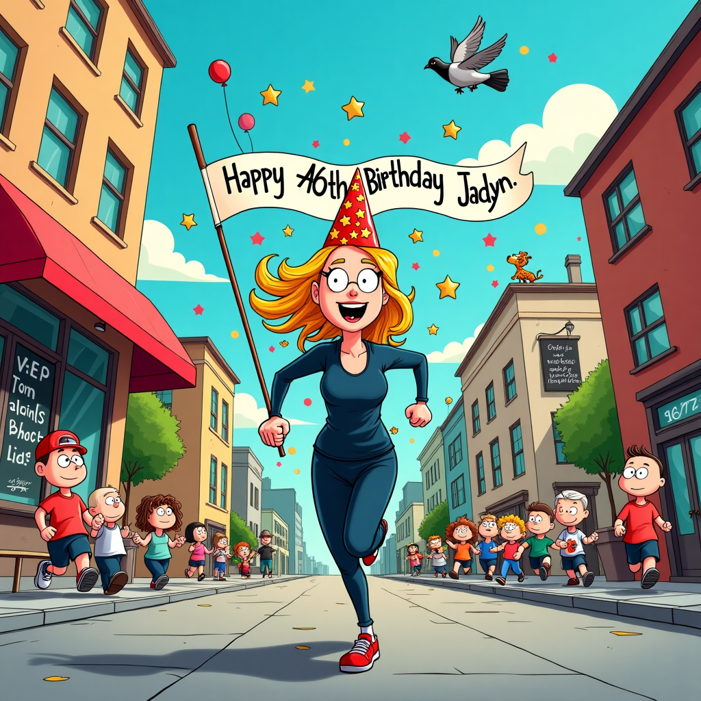 Running from grim reaper., and 46 years old Birthday Card