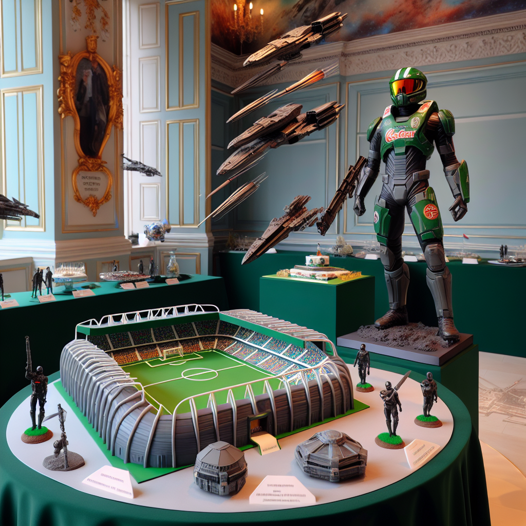 Imagine an energized birthday celebration in a room adorned with a football club theme mingled with elements drawn from a popular science fiction universe. A life-size cutout of a futuristic soldier, merged with footballer attire, towers next to a table clothed in pitch-green. Atop the table sits a remarkably crafted edible model of a well-known football stadium. Miniature figurines of distinctive spacecrafts are scattered around, elevating the cosmic warfare ambiance, making it ideal for a dedicated fan's remarkable day.
Generated with these themes: Liverpool football club, and Star wars.
Made with ❤️ by AI.
