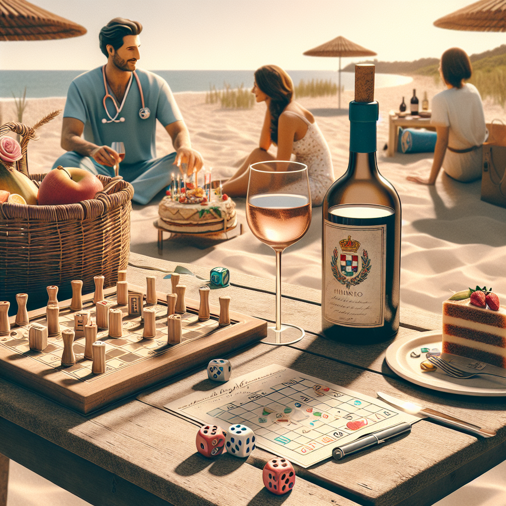Create an image of an idyllic birthday at the beach during a sunny day. A few friends are sitting around, one of whom is a Caucasian female nurse relaxing with a glass of fine Italian wine. The soft sand, mild sea breezes, and ambient sound of country music make the scene more vibrant. In the scene, a rustic table holds a Yahtzee game with a scorecard, symbolizing a forthcoming fun-filled afternoon. Every element, from the birthday decorations to the cake, embodies subtle Italian influences, resulting in a scene that emits the warmth and charm of a country sun.
Generated with these themes: Country music, Beach, Wine, Italy, Nurse, and Yahtzee.
Made with ❤️ by AI.