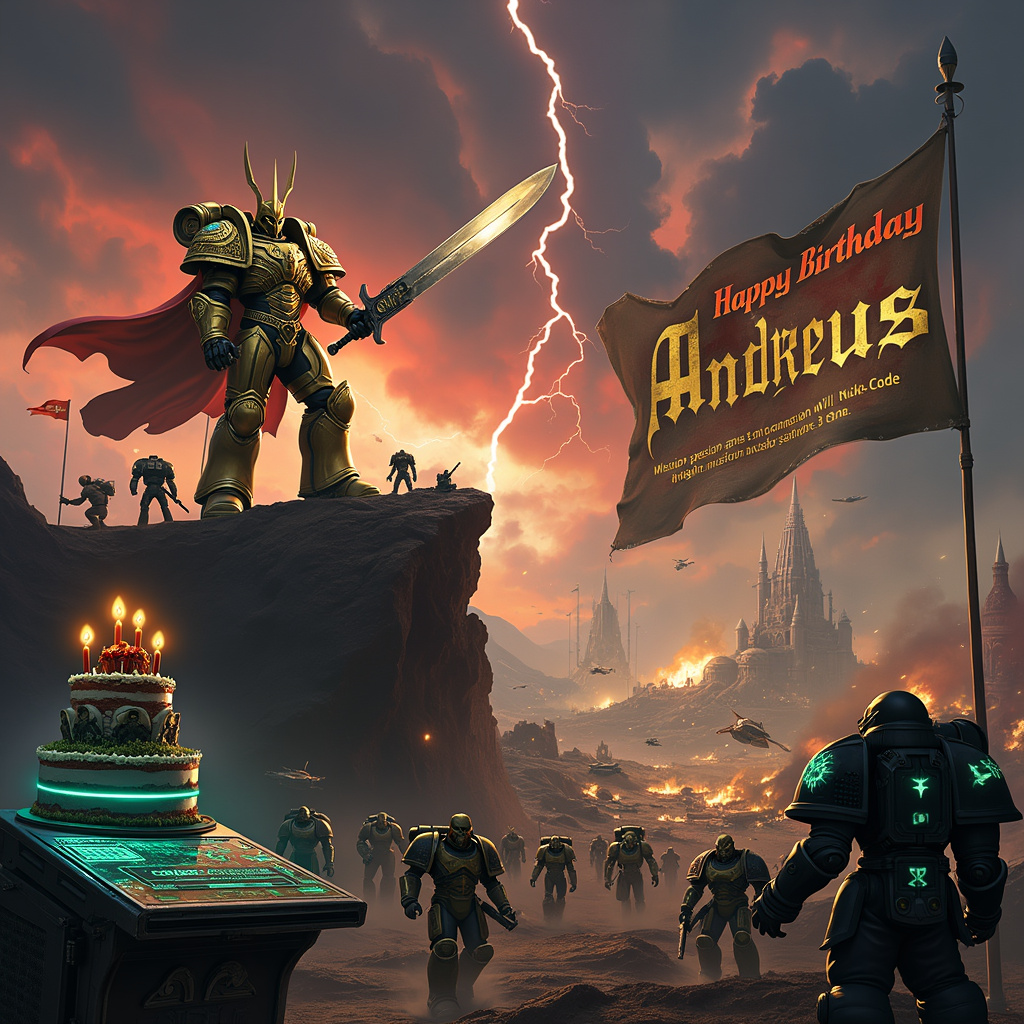 The God Emperor bestows upon you the honor to purge all the Xenos and Heretics. Begin mission September 9th. Mission specifics and Unlock-Code will be trensmitted via Astropath Birthday Card