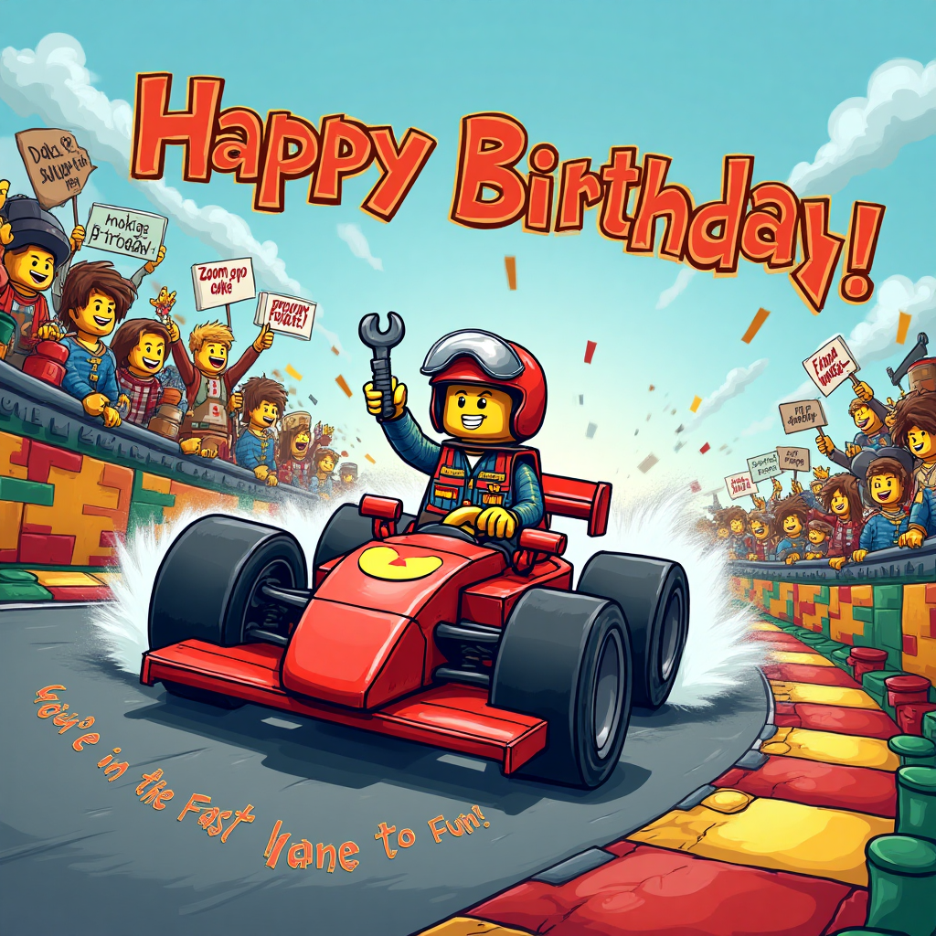 F1 , Cars , Mechanic , Lego , and Birthday Card