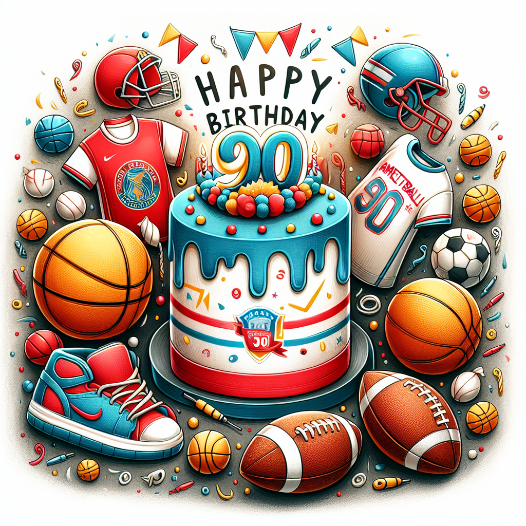 Generate a joyful birthday illustration full of enthusiasm, presenting an endearing sports theme that highlights Basketball and American Football. At the heart of it, a brightly-hued cake adorned with a tiny non-specific football club jersey and miniature football and basketball, representing the birthday individual's love for the sports. Surrounding the cake, playful sketches of basketballs and American footballs contribute to the celebratory ambiance, while a backdrop of red and white colors, similar to a non-specific football club, unifies the birthday theme.
Generated with these themes: Basketball , Football, and Southampton fc.
Made with ❤️ by AI.