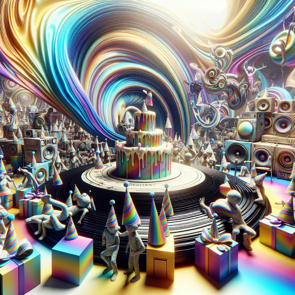 Imagine a surreal, abstract birthday scene where the realm of the unreal takes precedence. Under a dome of swirling, iridescent light, guests of various genders and descents wear party hats twisted into impossible geometric shapes. The centerpiece of the scene is a sagging vinyl record that acts as a cake stand, embodying a grunge music spirit within its ridges. Surrounding it are bursts of neon-colored icing and disjointed furniture that distorts perspective. Every visible surface is like an art canvas, displaying a chaotic mix of grunge aesthetic and celebration vibes.
Generated with these themes: grunge music.
Made with ❤️ by AI.