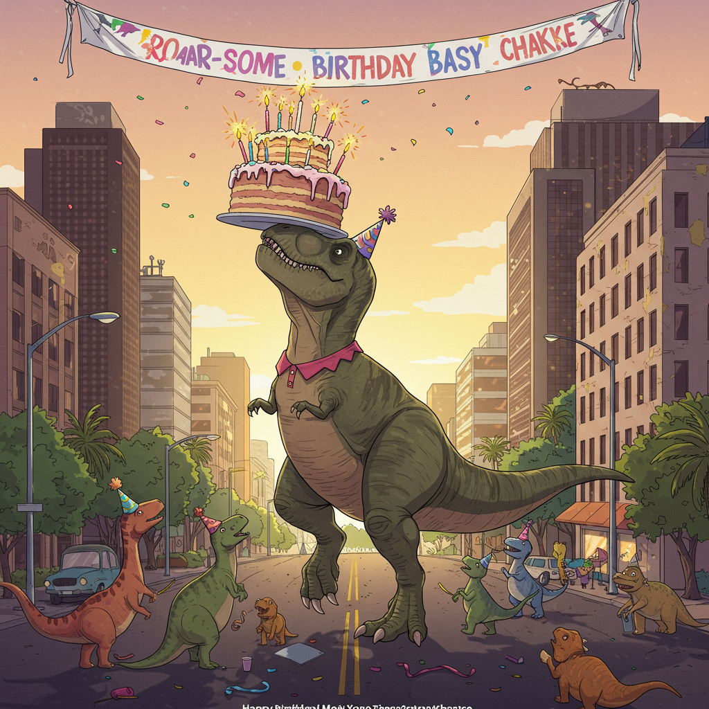 Birthday cake, Dinosaur , Palo alto city , and Birthday Card