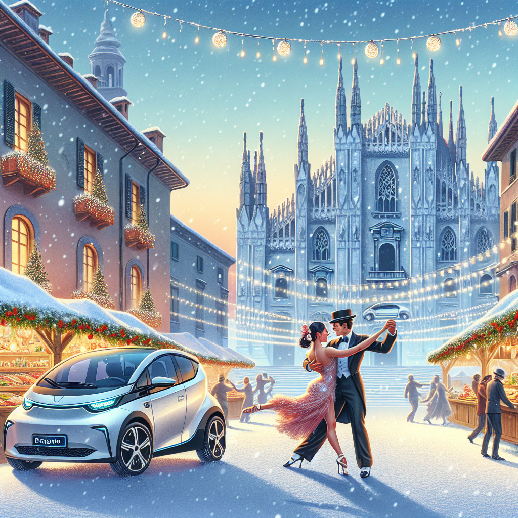 Drawing of a festive Christmas market scene set in the city of Bergamo, with a Tesla car parked nearby and Argentine tango dancers performing amidst the snowfall.
Generated with these interests: Bergamo, Argentina, and Tesla.
Made with ❤️ by AI.