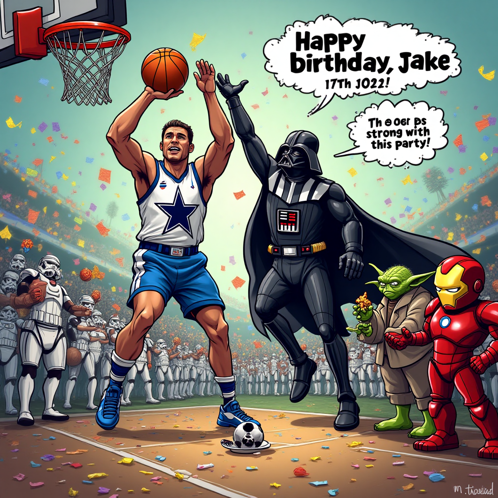 Dallas Cowboys, star wars, san Antonio spurs,marvel characters , and Birthday Card
