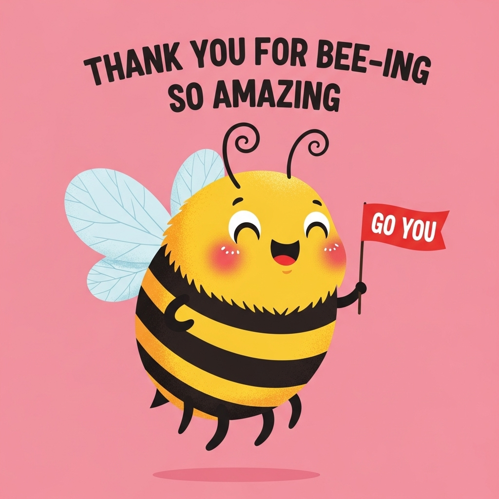 Bumble bees, and Thank-you Card