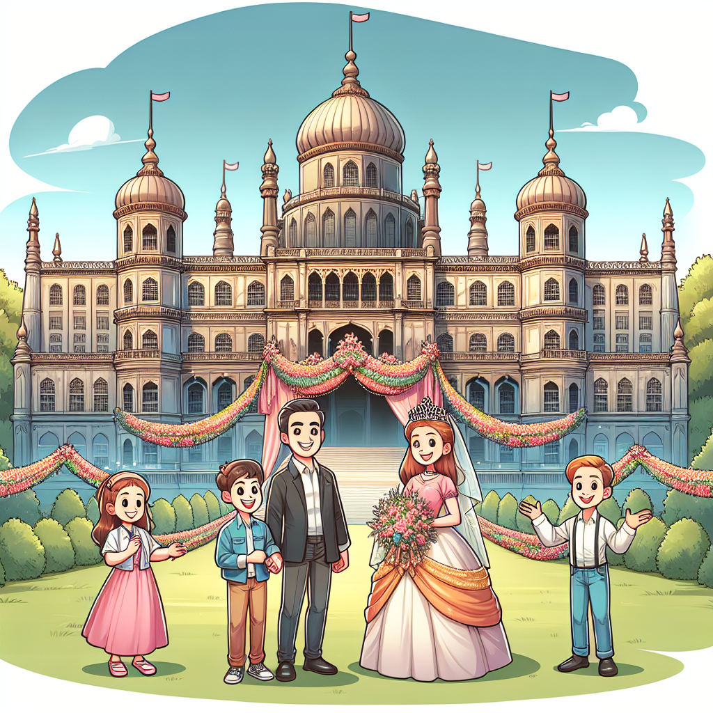 In this heartwarming abstract cartoon, a Caucasian woman and a man stand before an imposing grand palace, their shared history is manifested in its ever-lasting walls. They are accompanied by a jovial Caucasian girl and boy, portraying a representation of a family. They are commemorating their wedding anniversary. The palace is festooned with festive garlands, aptly capturing the essence of their significant milestone in a setting overflowing with happiness and love.
Generated with these themes: White Woman, Wuite Man, History, Palace, White girl, White boy, and Wedding anniversary.
Made with ❤️ by AI.