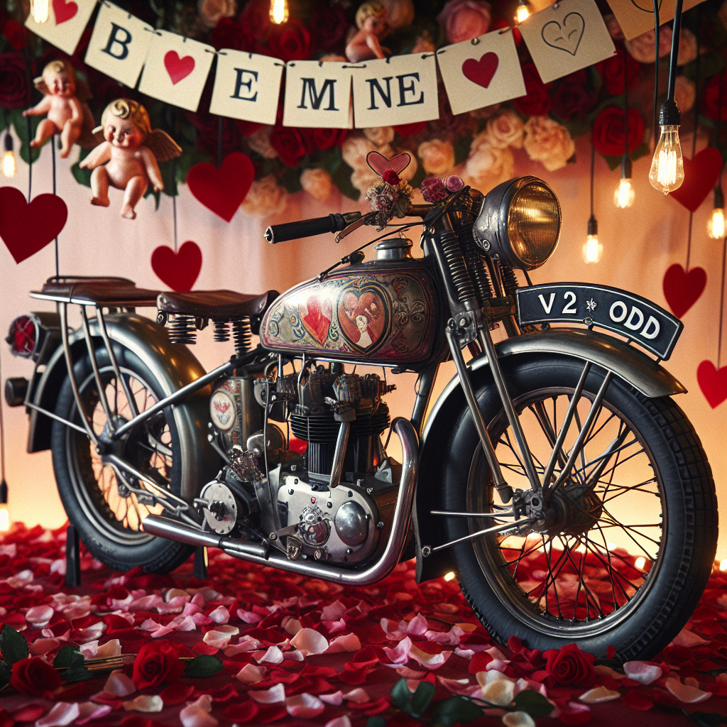 Harley Davidson motorbike registration V2 ODD Valentines-day Card