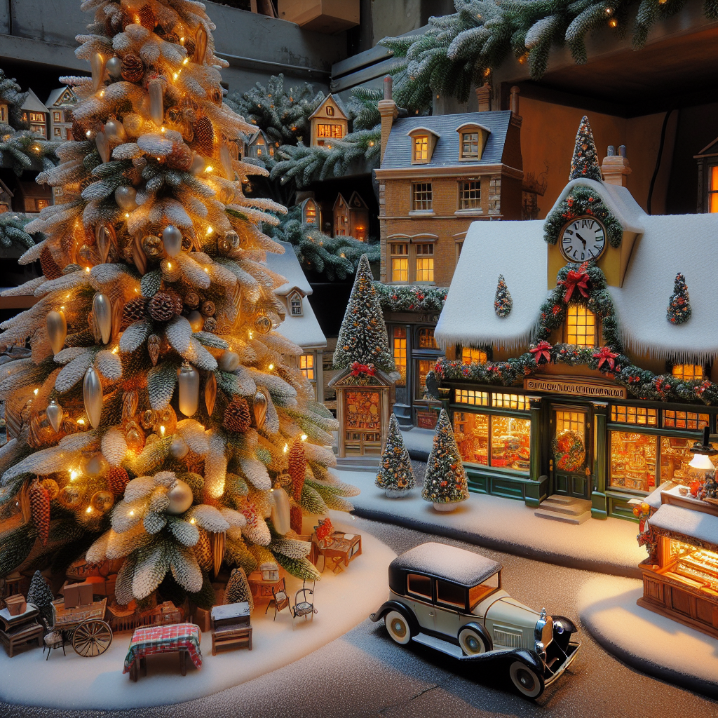 In the design, a cozy Christmas scene unfolds with a glistening tree elegantly decorated in a corner. Beneath it, a model village dusted with snow showcases a miniature Bentley parked outside a tiny, festive bakery, its realistic details astonishingly precise amid the wintry setting.
Generated with these themes: Bentley.
Made with ❤️ by AI.