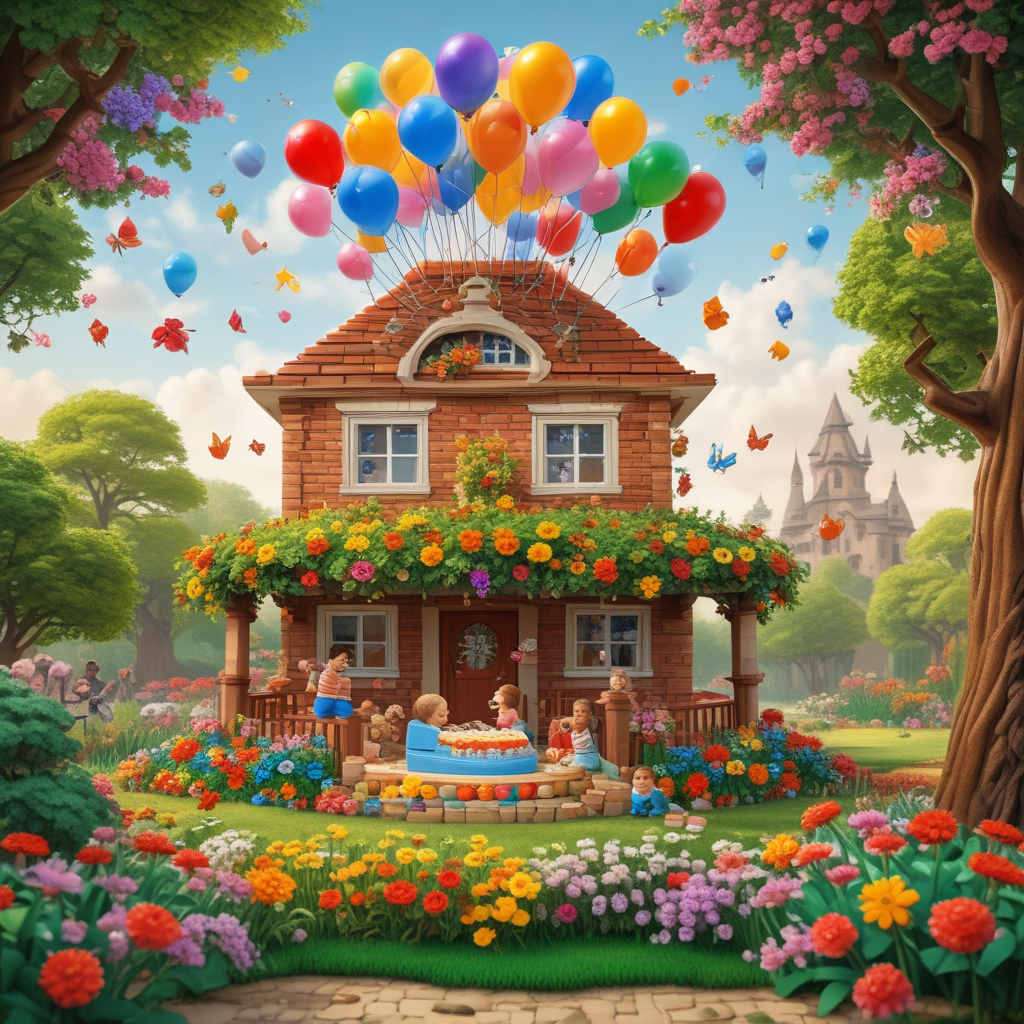Illustration Funny, A lively illustration shows a Lego-themed celebration for a newborn. Centered in the scene is a cozy brick-built crib with a Lego infant resting within it. In the surroundings, a group of Lego figures gather in a garden sprouting with vibrant plastic brick flowers. Transparent spherical Lego components, giving off the illusion of balloons, are floating in the air. A grand Lego dessert occupies space on a surface, garnished atop with bright block letters spelling out 'Welcome Little Builder!'.
Generated with these themes: Lego.
Made with ❤️ by AI.