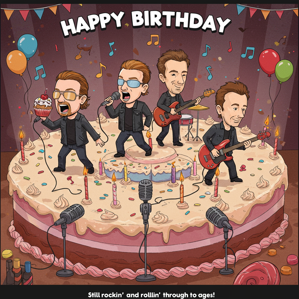 U2 band, and Birthday Card