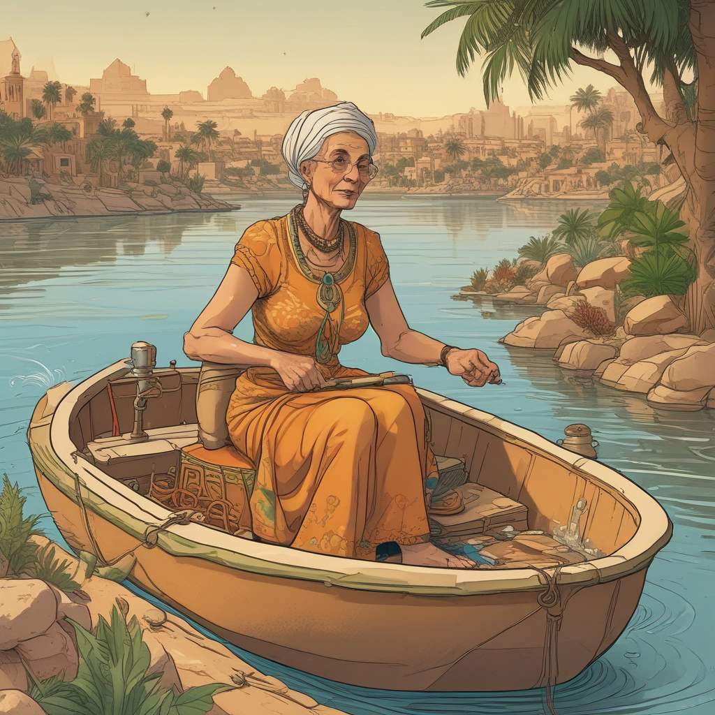 Cartoon Funny, In this lively scene, we see a sprightly 94-year-old Egyptian woman with short ginger hair, reminiscent of an ancient queen. She sits gracefully on a slow-moving boat making its way along the calm Nile River. Common tools of gardening are scattered nearby, readily accessible, while a bubbling hot tub suggests a calm moment of relaxation. A pair of glasses on a chain around her neck completes her regal appearance. Her companions for the journey are her small brown dog and a yellow one, both adding to the cheerful atmosphere. She holds a cup of tea and some biscuits, fully immersing herself in the tranquil ambiance. A 'Happy Birthday' banner strung up in the sky adds a playfully celebratory note to the scene, enhancing the warm energy of this animated presentation.
Generated with these themes: 94 year old woman with short ginger hair as an egyptian queen sitting on a boat on the Nile River, Glasses on a chain around her neck, 1 small brown dog and 1 small yellow dog, Gardening, Hot tub, Cup of tea and biscuits, and Happy Birthday in the background.
Made with ❤️ by AI.