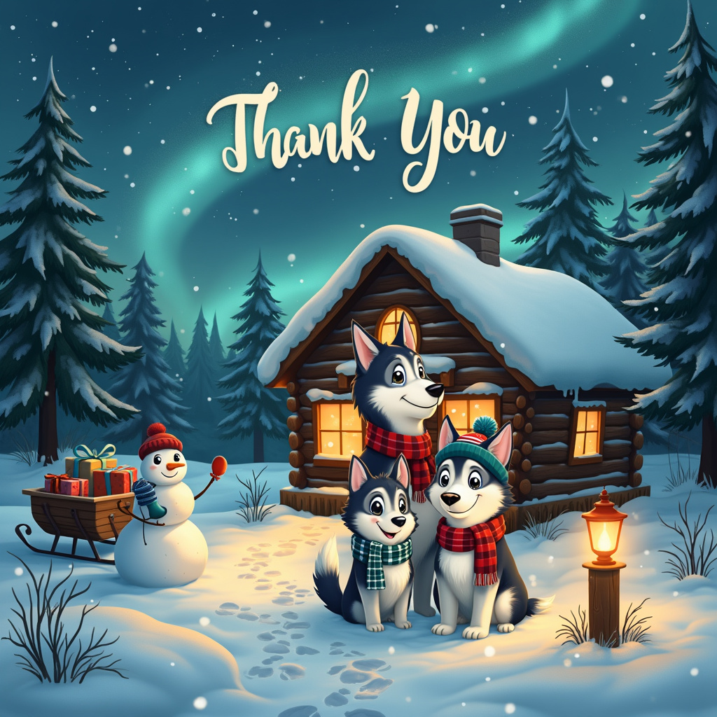 Huskies Thank-you Card