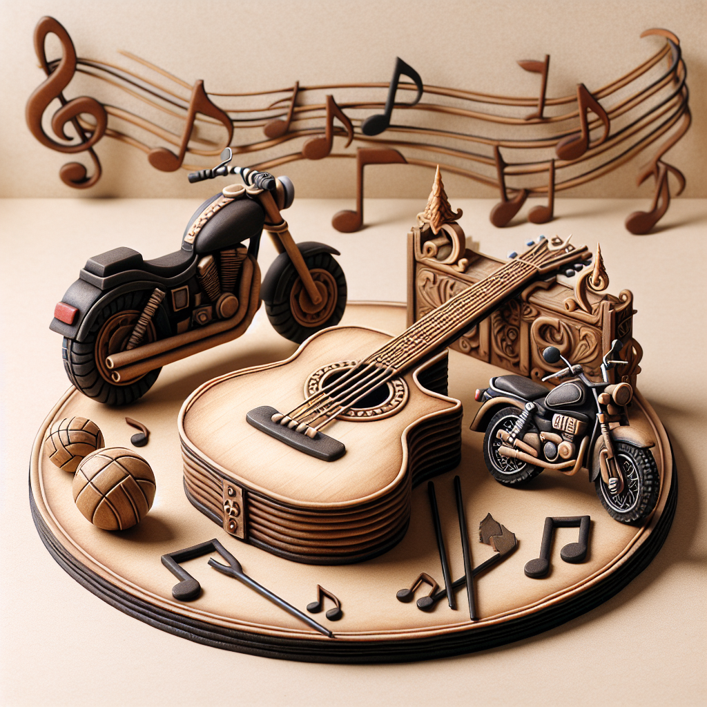 Guitar motorbike music astrology Aquarius Birthday Card